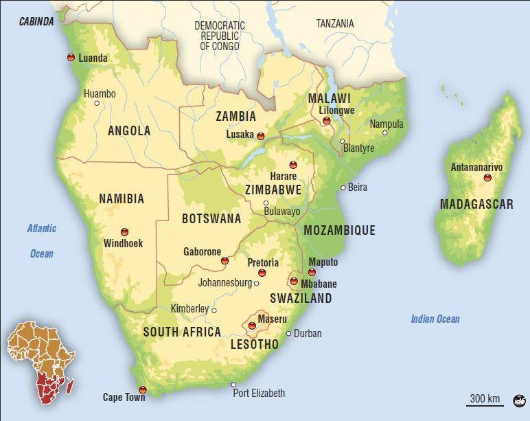 Southern Africa Map High Detailed Political Map Of Southern African ...